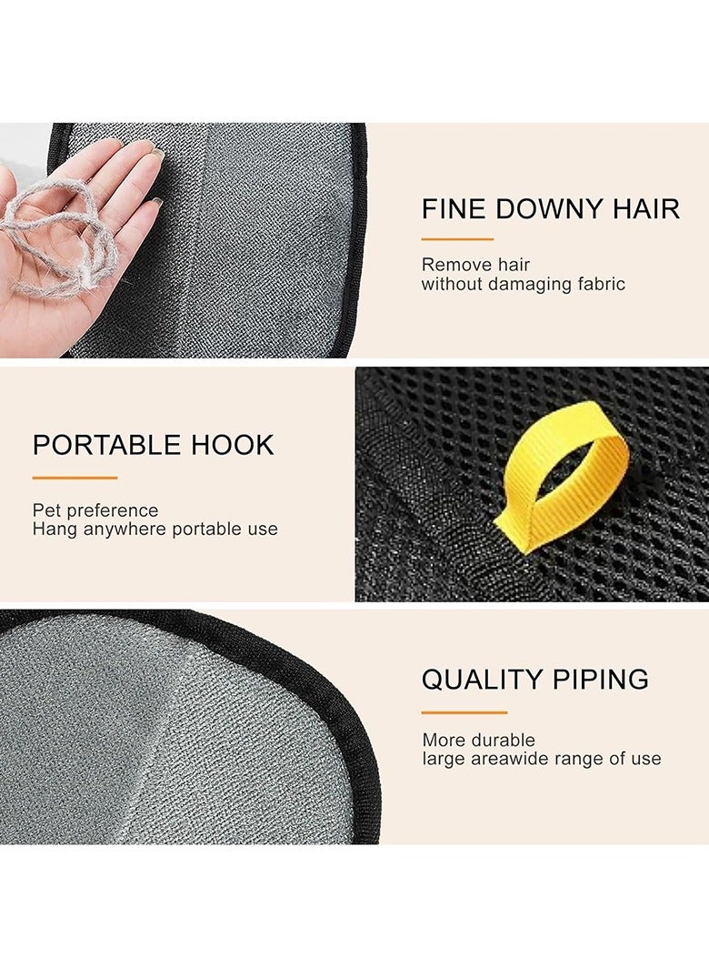 قفازات تنظيف الحيوانات الأليفة ذات وجهين، قفازات قابلة لإعادة الاستخدام لإزالة شعر الكلاب والقطط للغسل والتنظيف والتنظيف بالفرشاة، قفازات مضادة للكهرباء الساكنة للحيوانات الأليفة ذات الشعر الطويل/القصير - مجموعة من 4 قفازات (أصفر وأسود) - Image 3